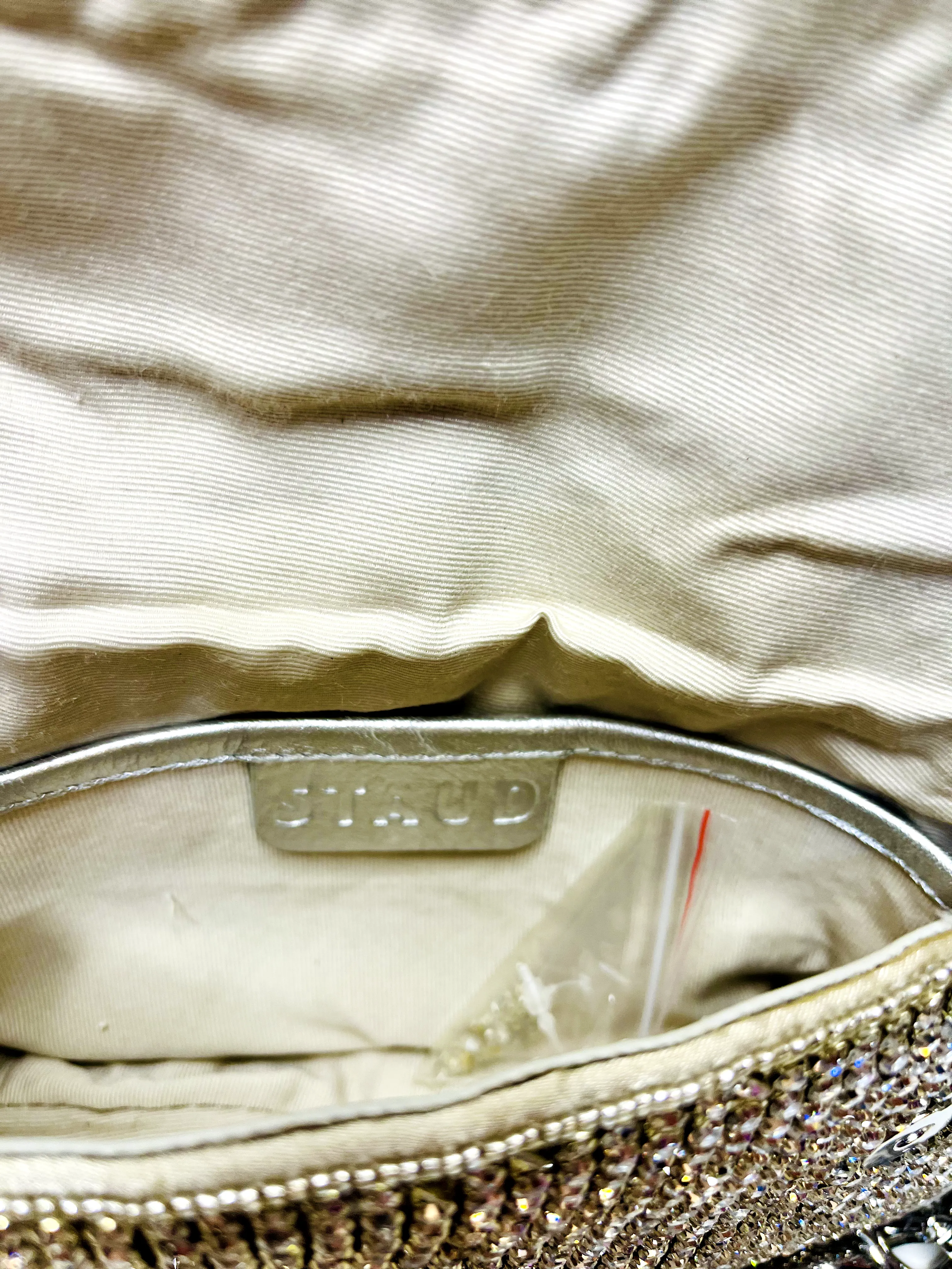 Silver Rhinestone Sling Bag