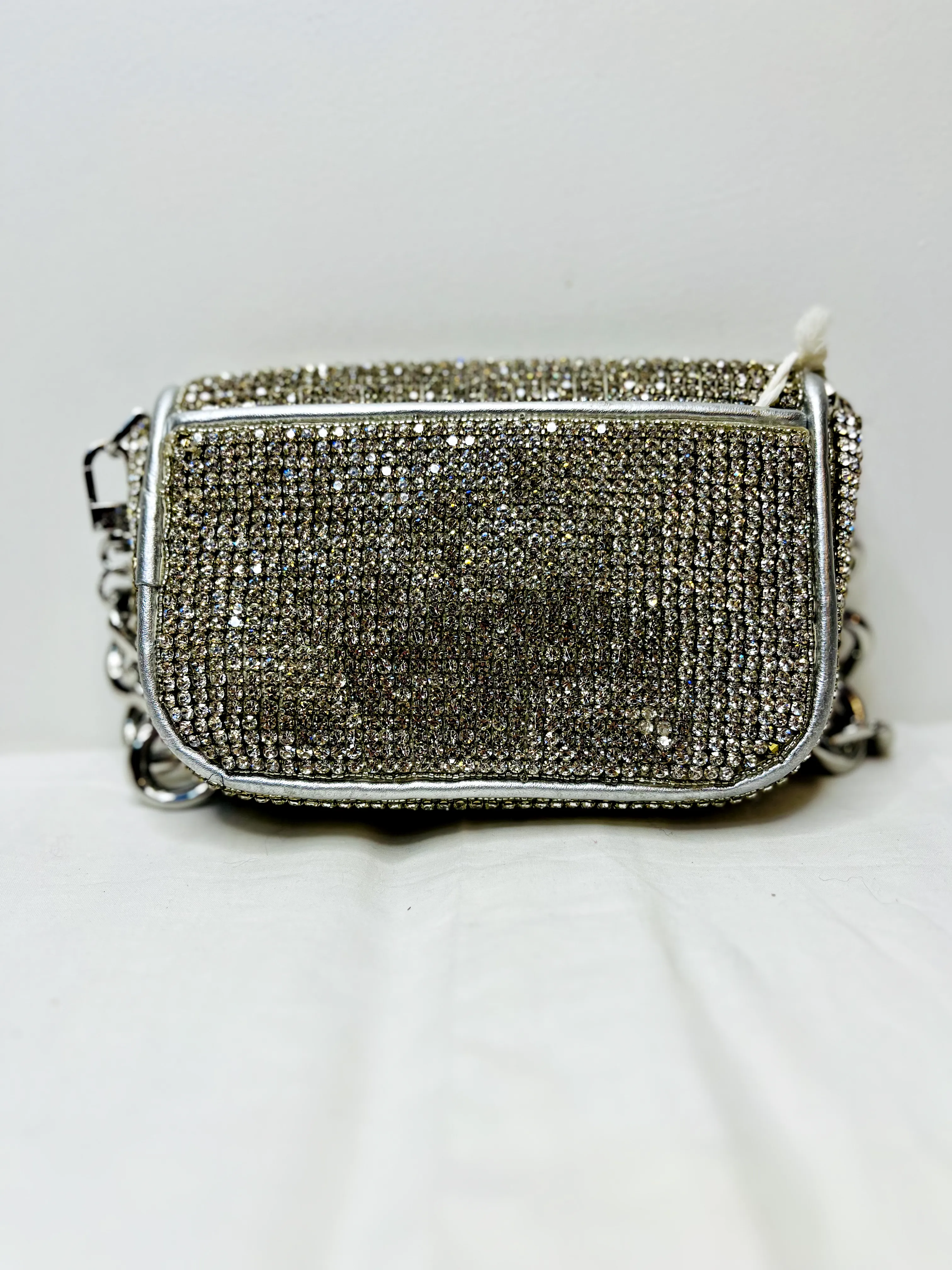Silver Rhinestone Sling Bag