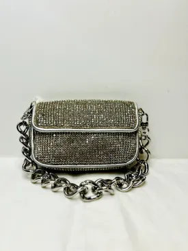 Silver Rhinestone Sling Bag