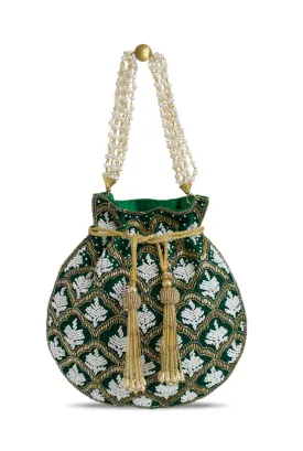 Tasseled Beaded Pouch