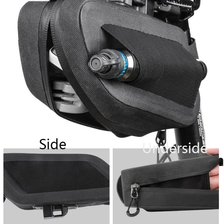 WEST BIKING YP0707219 Bicycle Portable Reflective Tail Bag Waterproof Saddle Bag Hard Shell Seat Tube Bag Riding Equipment(Black)