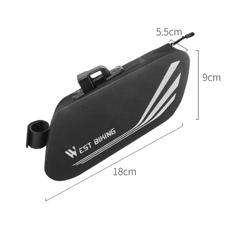WEST BIKING YP0707219 Bicycle Portable Reflective Tail Bag Waterproof Saddle Bag Hard Shell Seat Tube Bag Riding Equipment(Black)