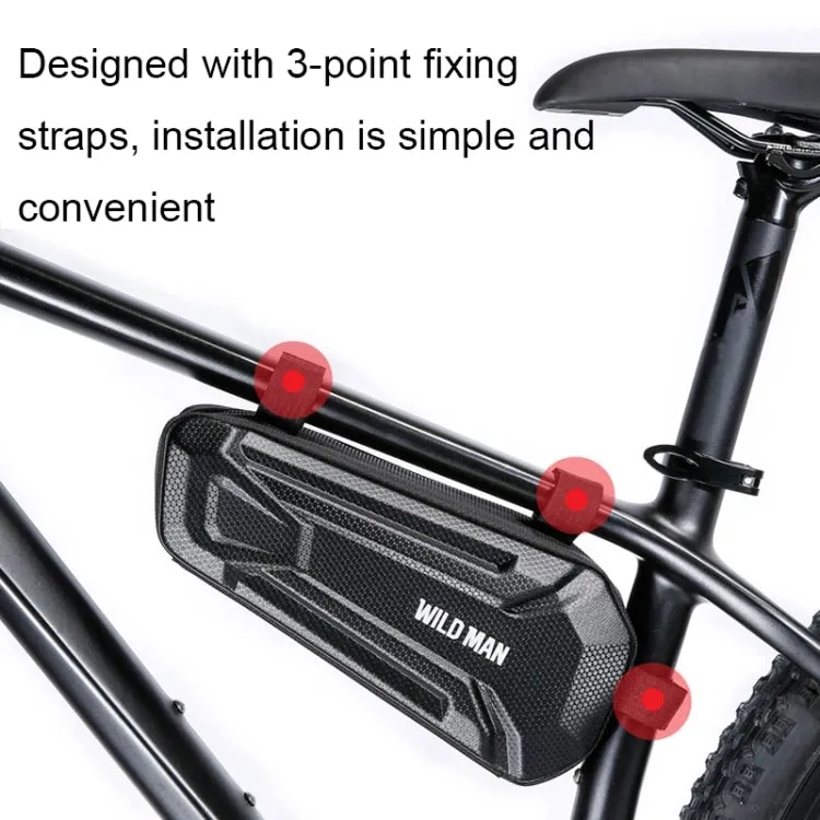 WILD MAN XT9 1.8L EVA Hard Shell Bike Front Beam Triangle Bag Electric Vehicle Waterproof Bag(Twill Pattern)