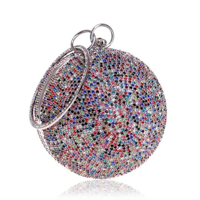 Women Gold Clutch Bag Full Crystal Clutch Purse Ball Shaped Clutches Lady Handbags Wedding Purse Chain Shoulder Bag ZD1044