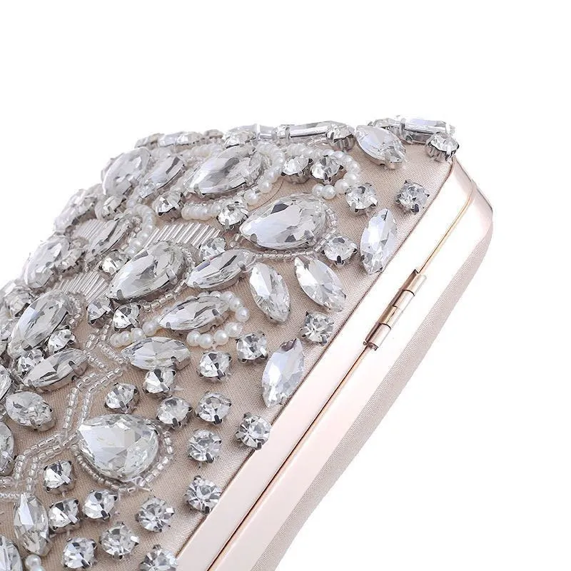 Womens Crystal Evening Clutch Bag Wedding Purse Bridal Prom Handbag Party Bag