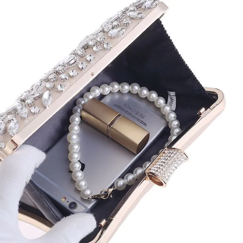 Womens Crystal Evening Clutch Bag Wedding Purse Bridal Prom Handbag Party Bag