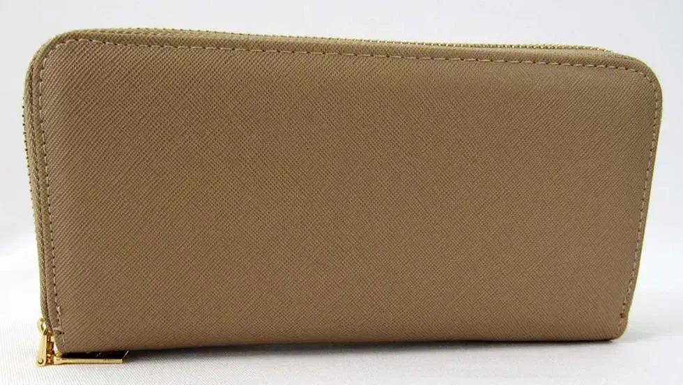 Wristlets Wallet Taupe Double-zipper