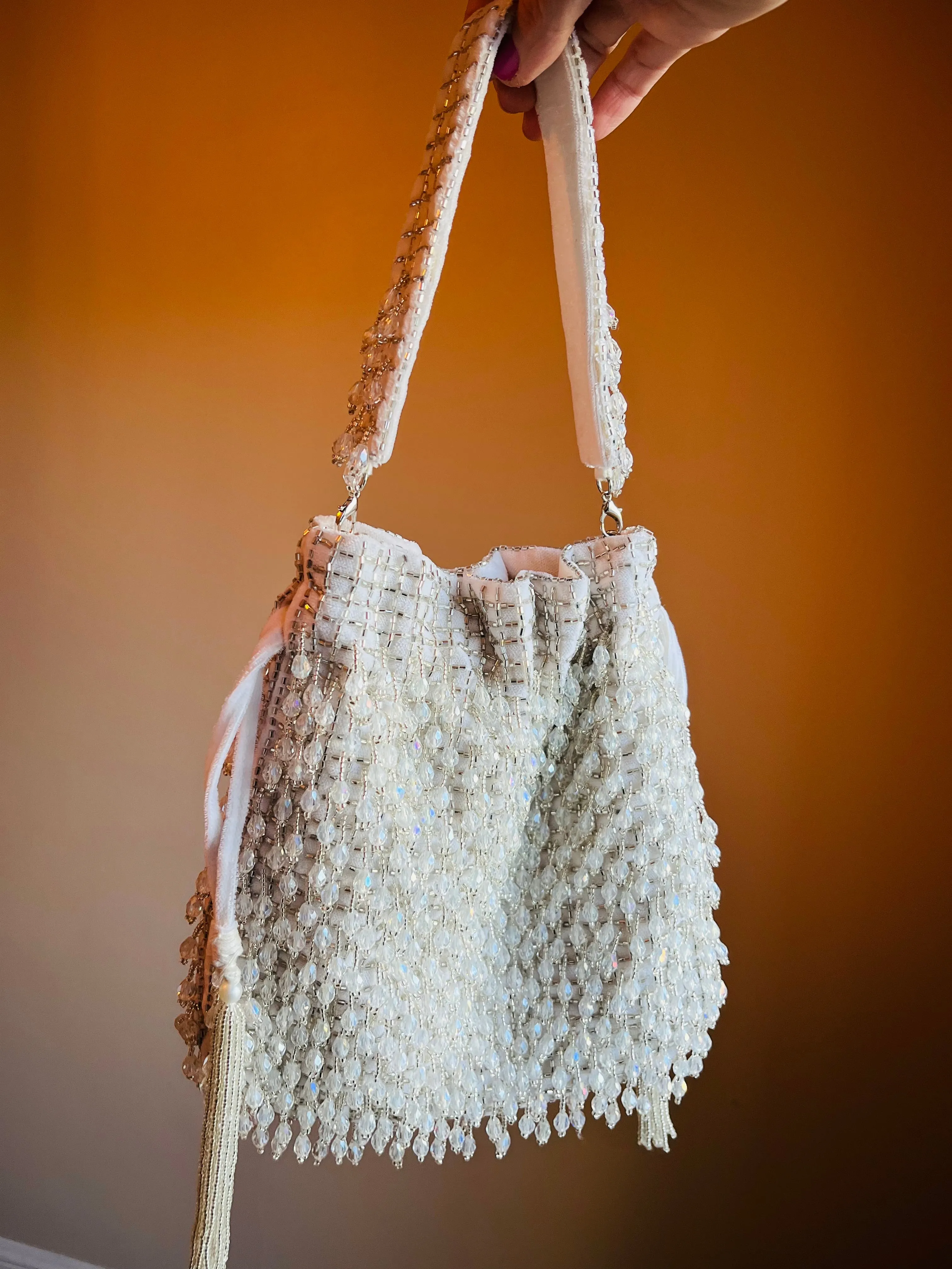 Yellow Gold Beaded Purse by Merry Dove